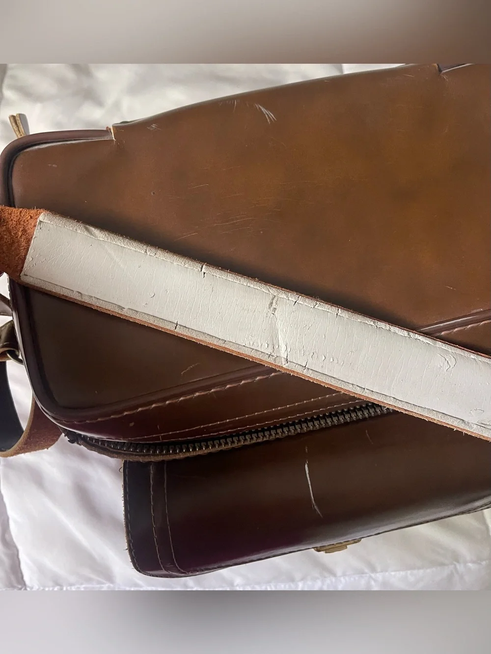 Vintage En Garde EG4 Cowhide Hand Waxed Top Grain 1960s Camera Bag Leather